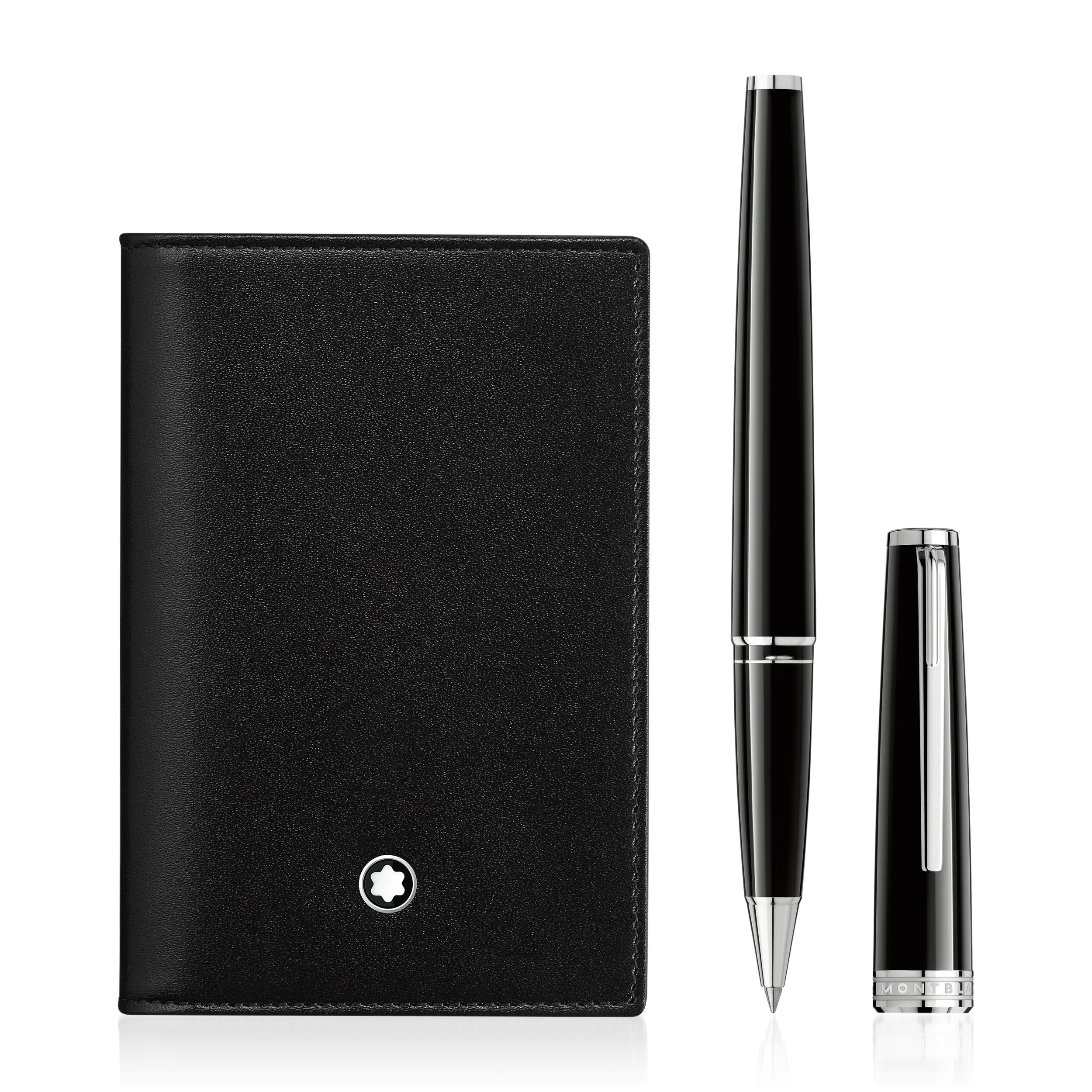 Set de bolígrafo rollerball PIX Black y tarjetero Meisterstück