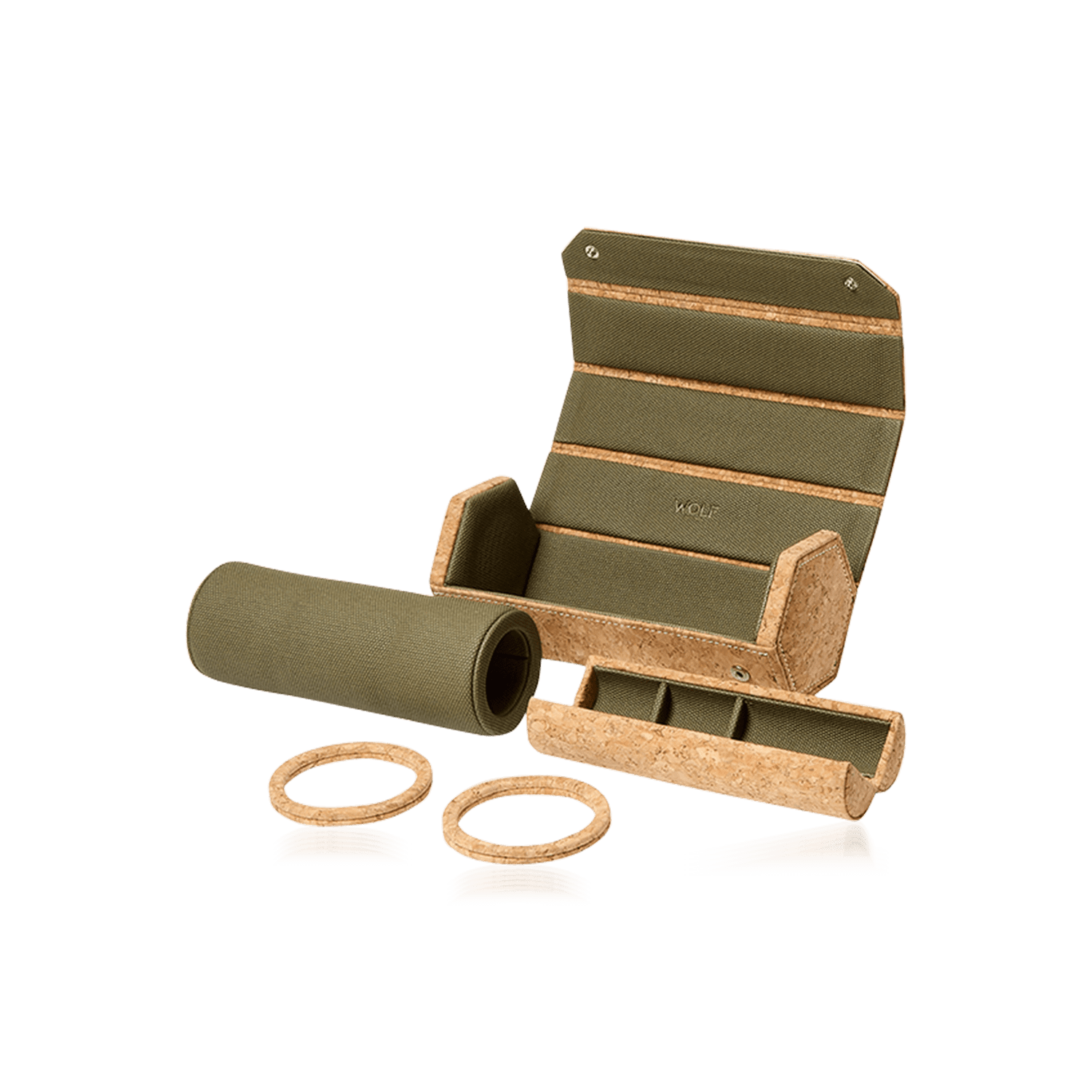 Triple Hexagonal Cork Watch Roll with Capsule