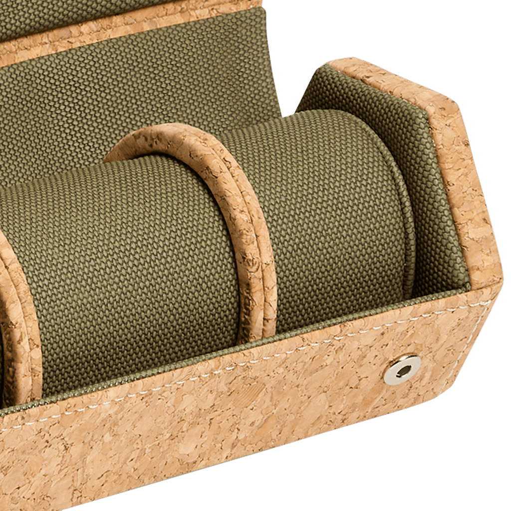 Triple Hexagonal Cork Watch Roll with Capsule