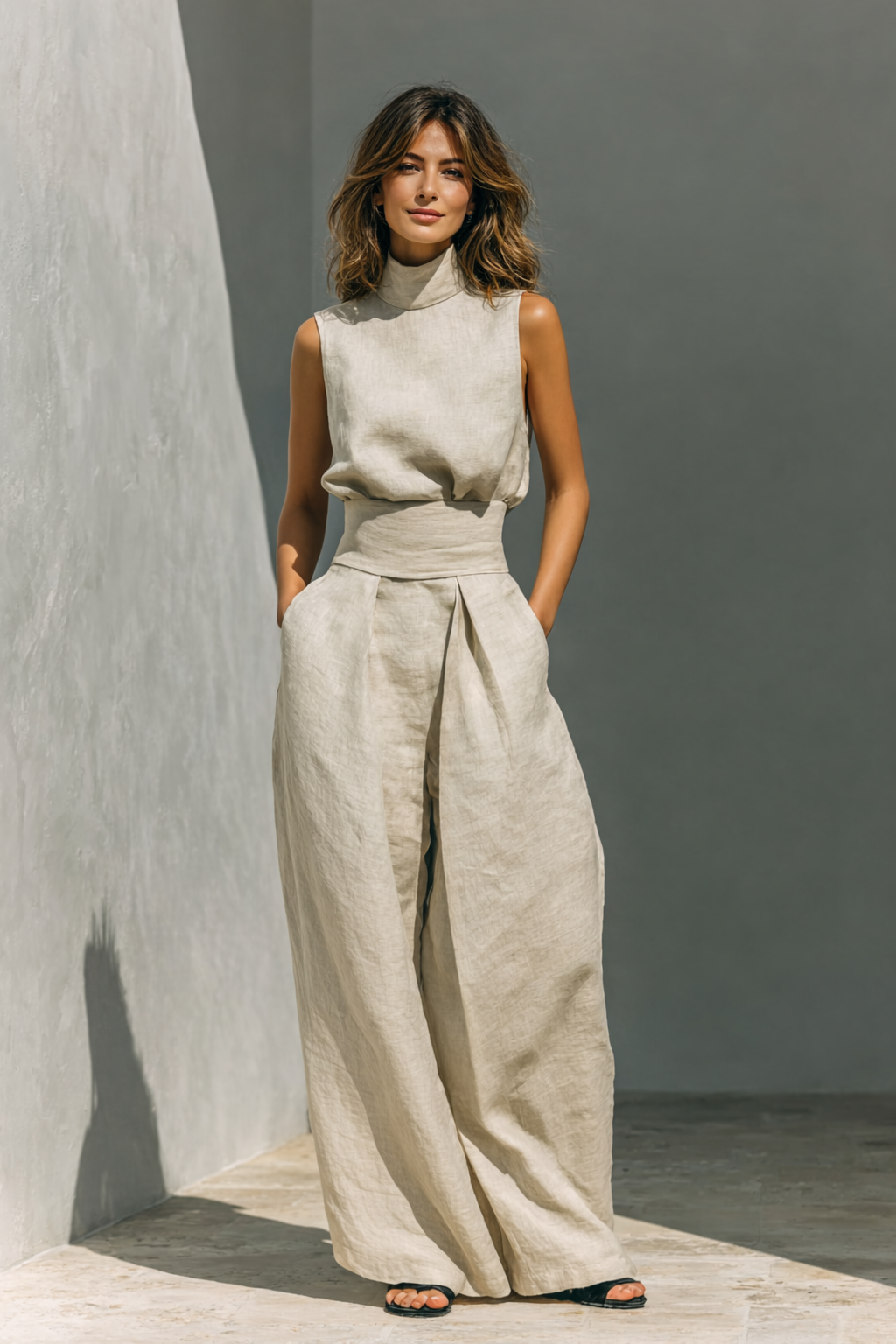 Maria – Conjunto Minimalista de Lino Elegante