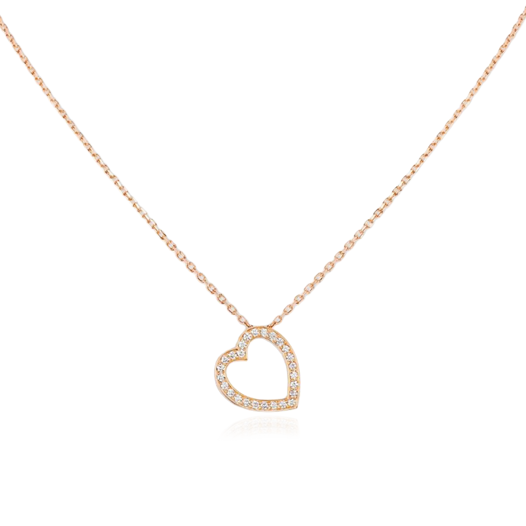 Collar con Colgante Antifer Corazón Pavé