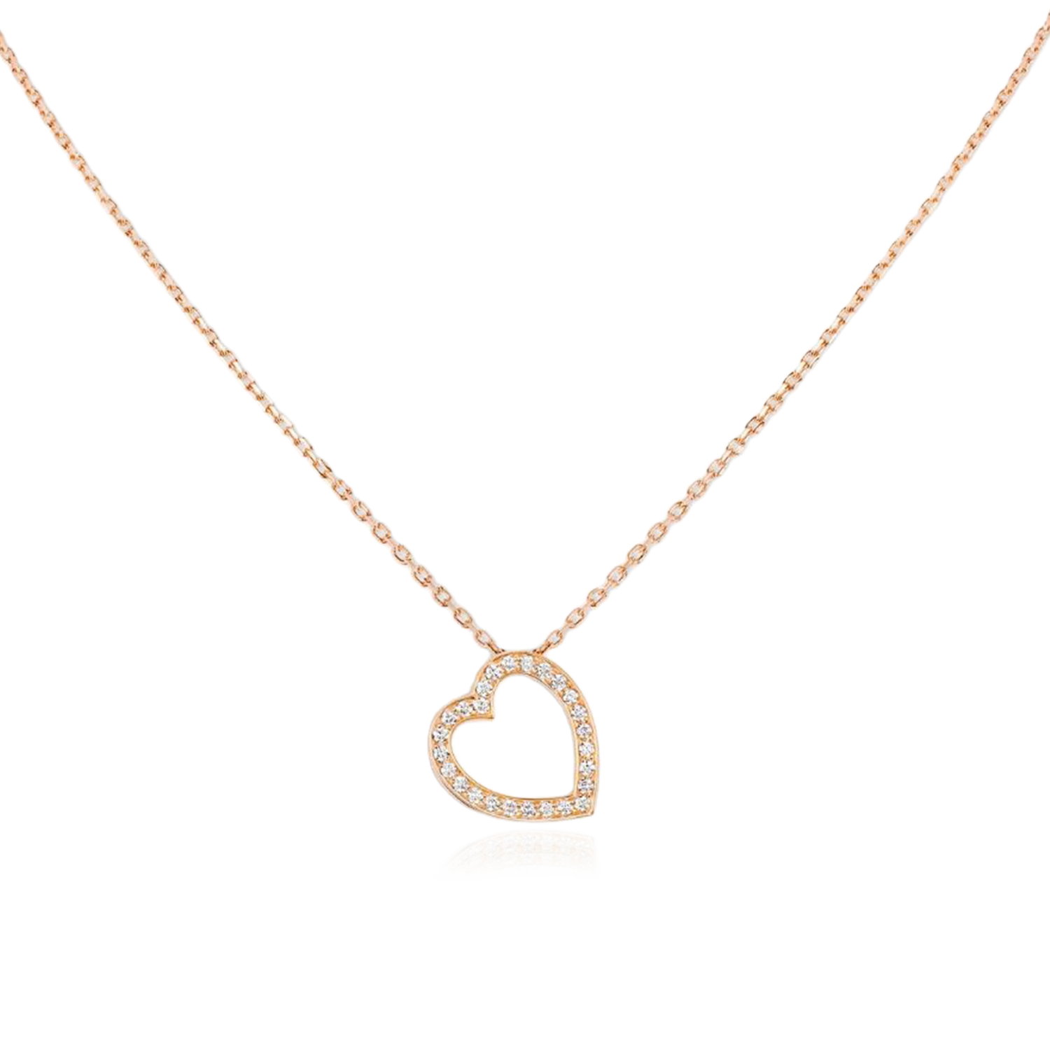 Collar con Colgante Antifer Corazón Pavé